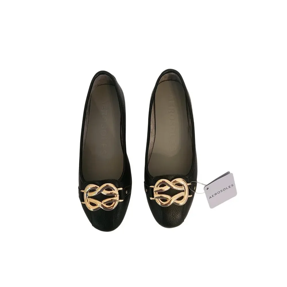 New Aerosoles Big Bet Flats Memory Foam Black 7M